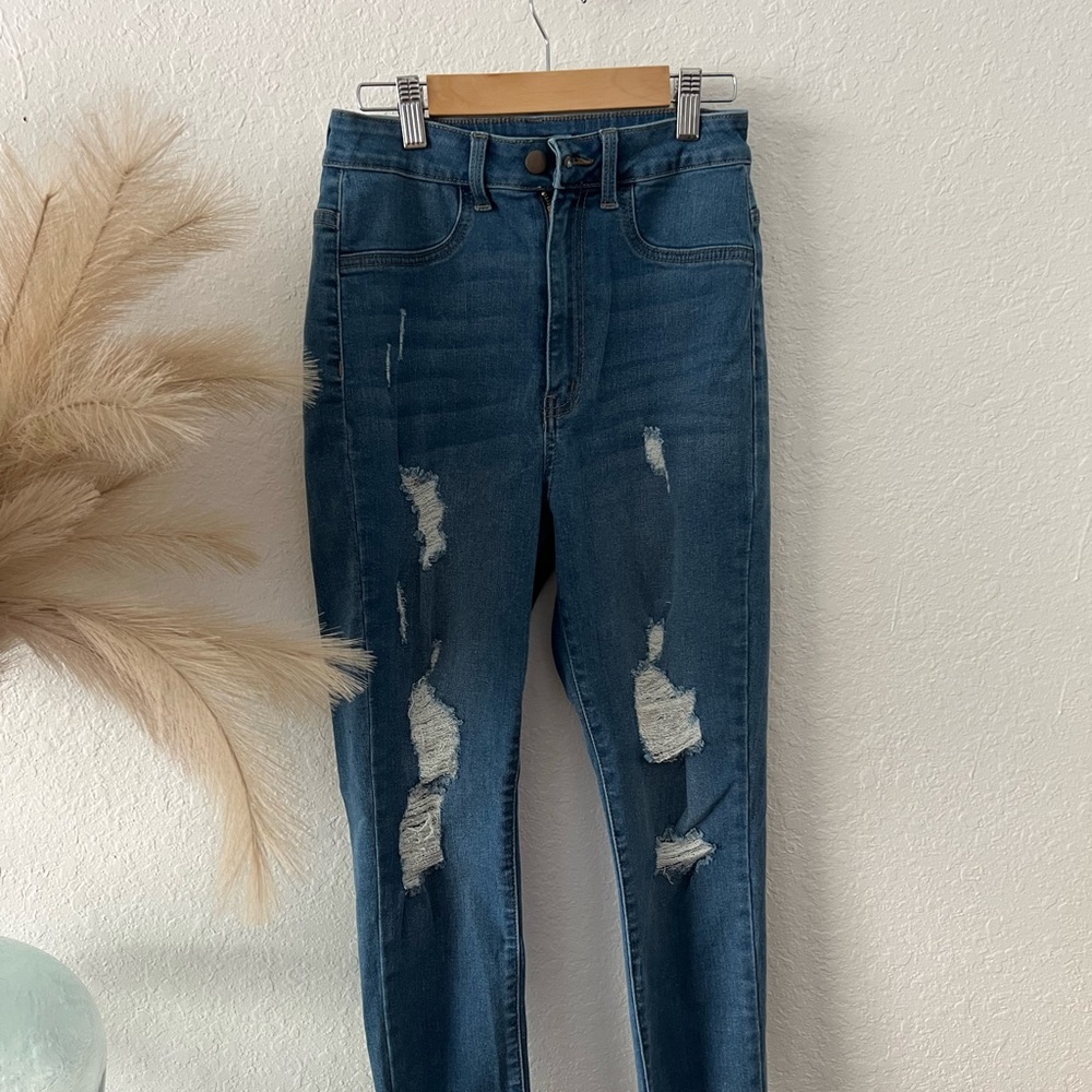 Fashion Nova | High Waisted Ripped Denim Jeans